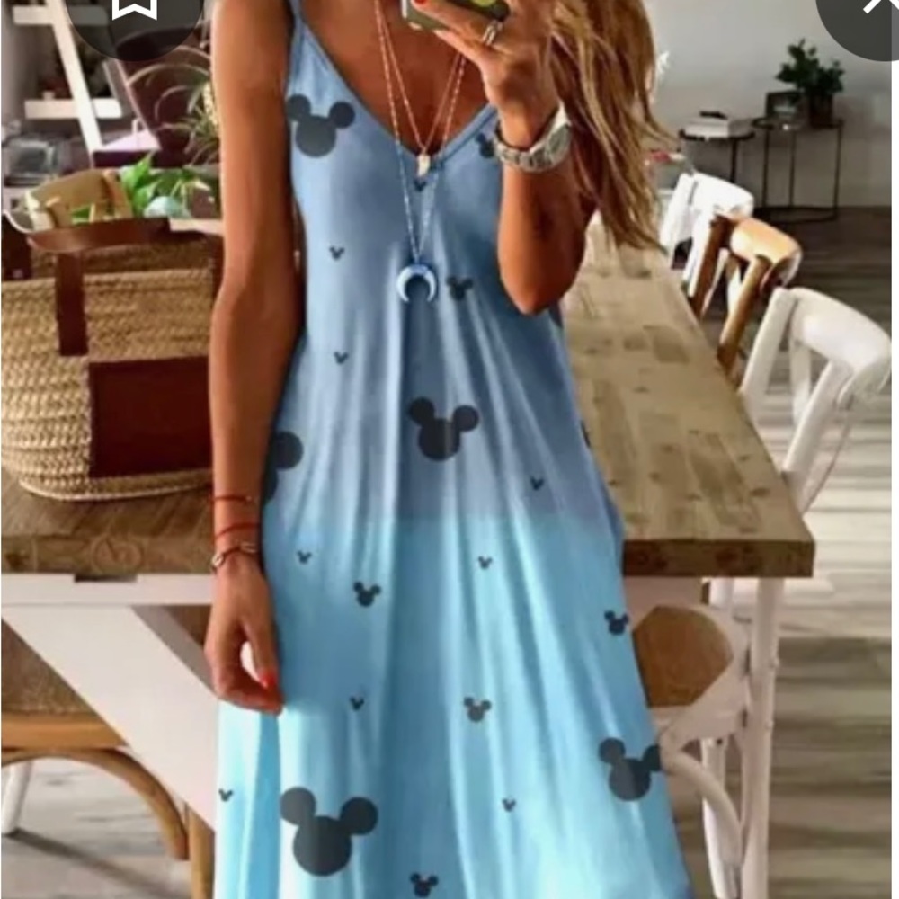 Beautiful Mickey mouse head maxi dress
